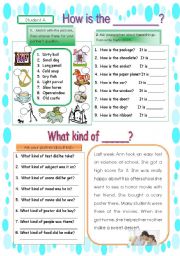 English Worksheet: Pair work conversation using adjectives1