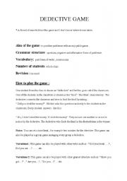 English Worksheet: Dedective game 