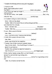 English Worksheet: future 