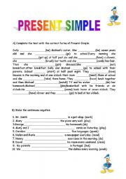 English Worksheet: present simple