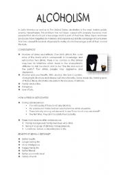 English worksheet: Alcoholism