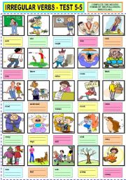 English Worksheet: IRREGULAR VERBS TEST 5-5