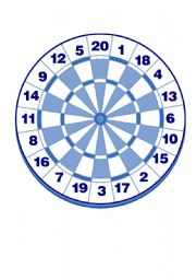 English Worksheet: Dart board