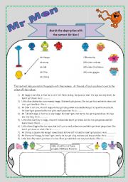 English Worksheet: Mr Men and Little Misses