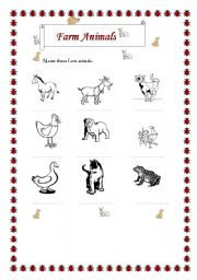 English worksheet: Farm Animals