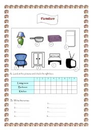 English Worksheet: Furniture