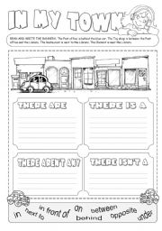 English Worksheet: In my town there is ...