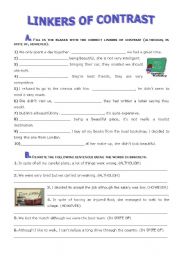 English Worksheet: Linkers of contrast