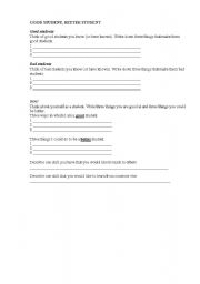 English Worksheet: good, bad students