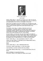 Martin Luther King, Jr. Reading and Quiz