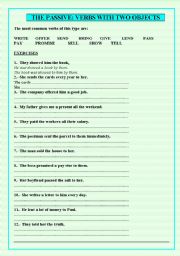 English Worksheet: THE PASSIVE: VERBS WITH TWO OBJECTS