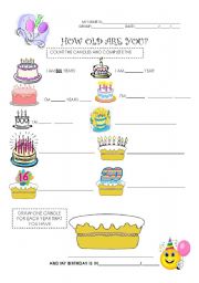 English Worksheet: HOW OLD ARE YOU