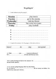 English Worksheet: be going to