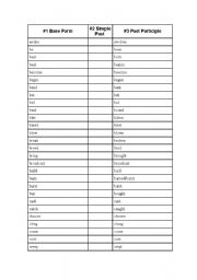 English Worksheet: Irregular verbs