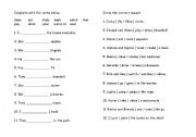 English worksheet: simple present