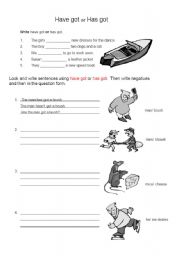 English Worksheet: have got has got