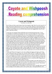 Coyote & Wishpoosh (reading comprehension project) (12 pages)