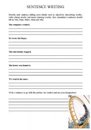 English Worksheet: Sentence Writing