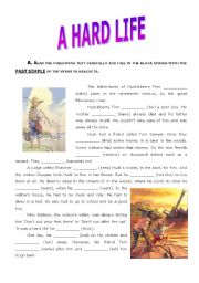 English Worksheet: A Hard Life - Huckleberry Finn