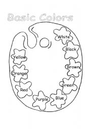 English Worksheet: Basic colors