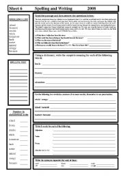 English Worksheet: Spelling & Writing