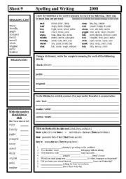 English Worksheet: Spelling & writing