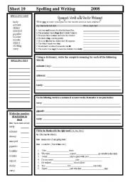 English Worksheet: Spelling & Writing