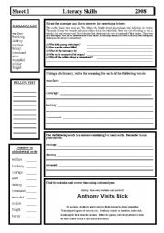 English Worksheet: Spelling & Writing