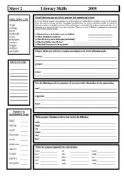 English Worksheet: Spelling & Writing