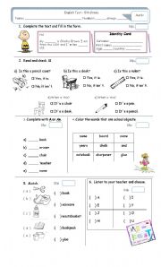 English Worksheet: English test