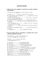 English Worksheet: Adjective degrees