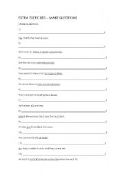 English worksheet: Make questions