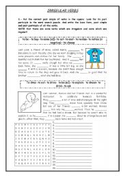 English Worksheet: sentences and word search puzzle of past simple & past participle (2)