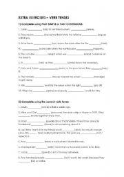 English worksheet: Verb Tenses