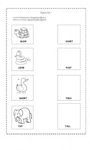 English worksheet: Lets draw and match !