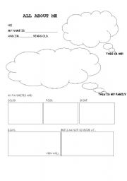 English Worksheet: All about me