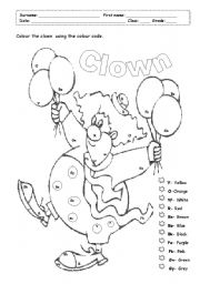 colour the clown