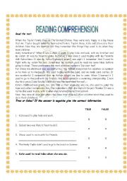 English Worksheet: Used to (reading)