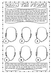 English Worksheet: Draw the people