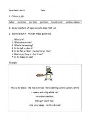 English worksheet: Jobs Draw and Write