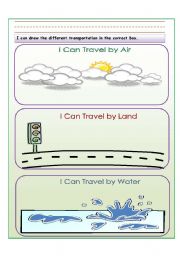 English Worksheet: I Can Travel