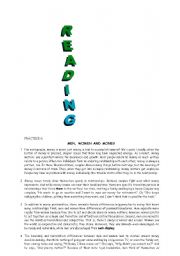 English Worksheet: READING AND LISTENING ABOUT MEN,WOMEN AND MONEY :)