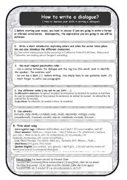 English Worksheet: How to write a conversation 