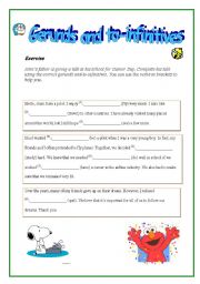English Worksheet: Gerunds and to-infinitives - with key