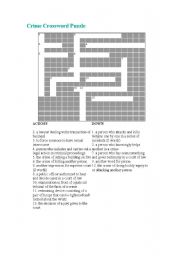 English Worksheet: Crime Crossword