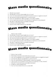 Mass nMedia questionnaire