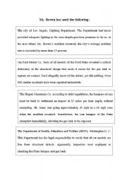 English Worksheet: Who is responsible and how much?