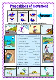 English Worksheet: Prepositions of movement