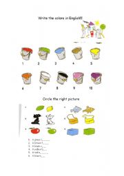 English Worksheet: colours