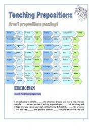 English Worksheet: 10 PAGE Teaching prepositions KEY provided